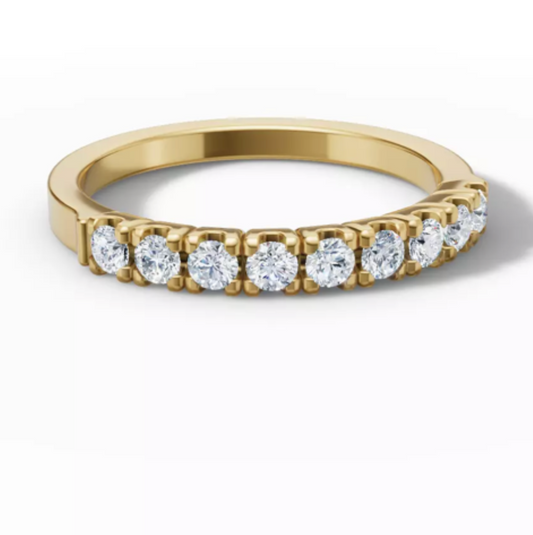 Bezel-set diamond band, crafted in beautiful 14K gold